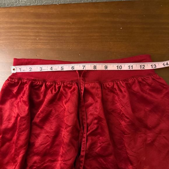 PJ Harlow 3 Piece Pajama Set Red Satin Camisole Shorts Ribbed Cardigan M - Picture 4 of 11
